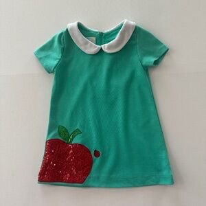 Samara 18 Months Baby Girl Apple Sequins Collared Dress